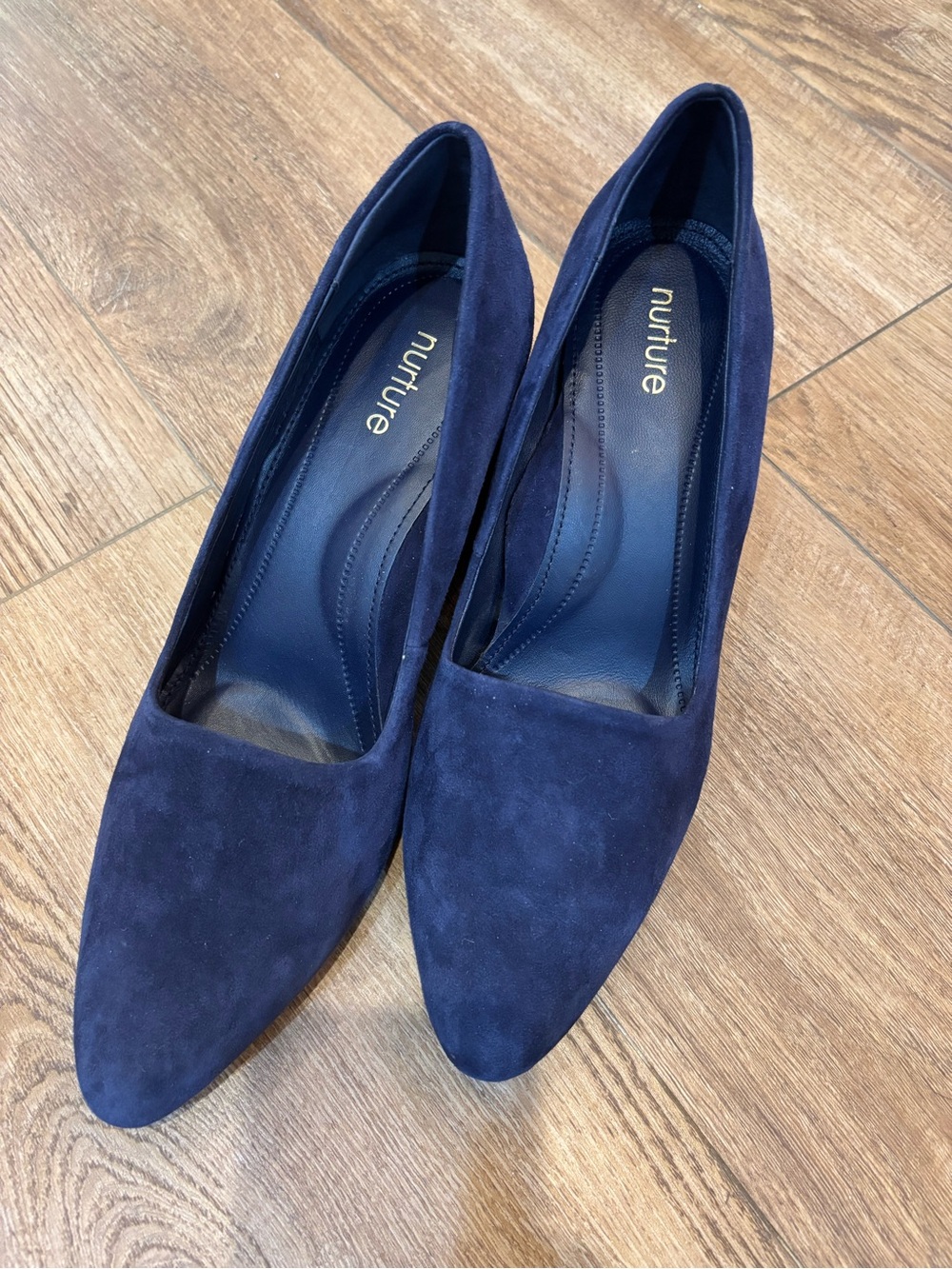 Nurture by Lamaze Navy Suede Pointed-Toe Heels